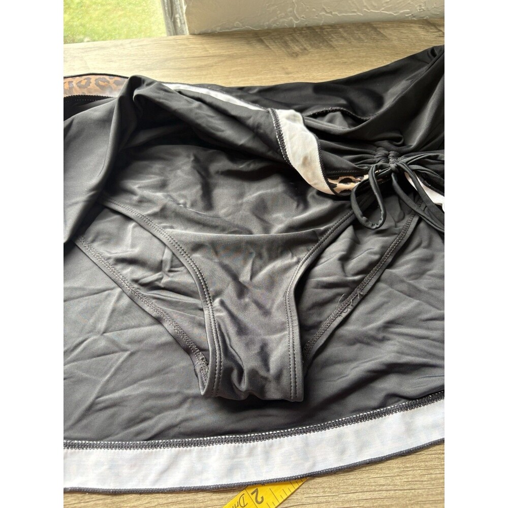 Women’s Black Leopard Halter Top and Skirt Swimsuit Set Size 2X - Picture 11 of 13